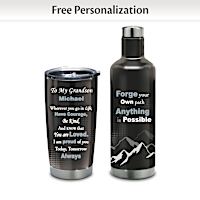 My Grandson, Forge Your Own Path Personalized Drinkware Set