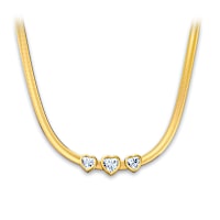 1-Carat Genuine White Topaz Loved Always Daughter Necklace