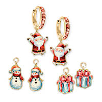 Charm Of The Holidays Interchangeable Charm Hoop Earrings