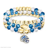 Detroit Lions Beaded Bracelet Set