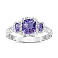 2-Carat Amethyst Splendor Genuine Gemstone Ring