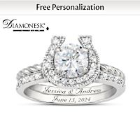 1.5-Carat Lucky In Love Personalized Bridal Ring Set