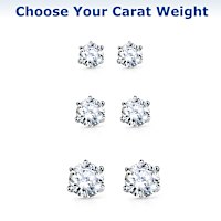 Genuine Diamond Solitaire Eternal Love Earrings