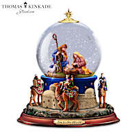 Thomas Kinkade Studios Rotating Musical Nativity Snowglobe