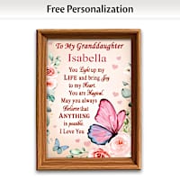 Granddaughter, You Light Up My Life Personalized Frame