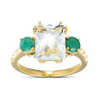 3+ Carats Of Gemstones: Topaz And Emerald Enchanted Ring