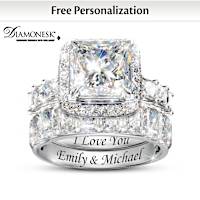 16 Carats Of Brilliance Personalized Bridal Ring Set