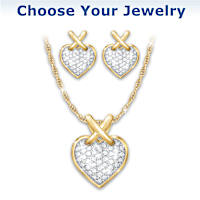 56-Diamond Alfred Durante Diamond Kiss Necklace & Earrings