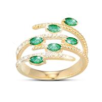 Genuine Gemstone Emerald Garden Ring