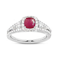 3/4-Carat Genuine Ruby & 57 Topaz Crimson Opulence Ring