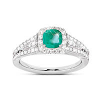 1/2-Carat Emerald & 56 White Topaz: Emerald Splendor Ring