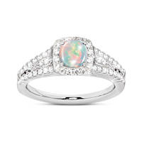 Genuine Ethiopian Opal Ethereal Radiance Gemstone Ring