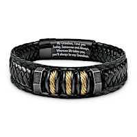 Braided & Woven Genuine Leather Always My Grandson Bracelet