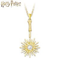 HARRY POTTER  Genuine Diamond Wand Pendant Necklace