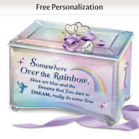 "Somewhere Over The Rainbow" Personalized Mirrored Music Box