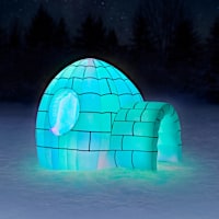 8-Foot Inflatable Igloo With Color-Changing Disco Ball Light