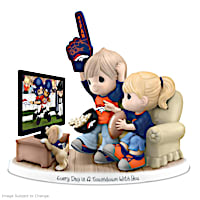Denver Broncos Porcelain Figurine With Fans, TV & Pup