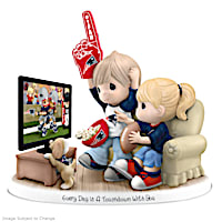 New England Patriots Porcelain Figurine With Fans, TV & Pup