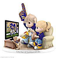 Minnesota Vikings Porcelain Figurine With Fans, TV & Pup