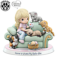 Precious Moments Home Is Where My Cats Are Figurine