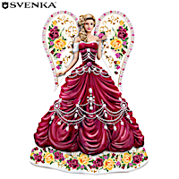 Sparkling Country Rose Angel Figurine