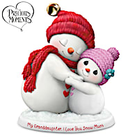 Precious Moments Grandmother Granddaughter Snowman Figurine