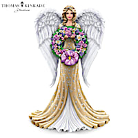 Thomas Kinkade Angel With Four Swap-Out Seasonal Wreaths