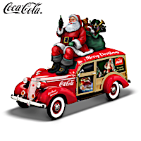 COCA-COLA Christmas Woody Wagon Sculpture