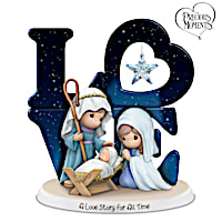 Precious Moments Nativity Figurine With Glass Star