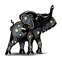 Keith Mallett "Power Of The Citrine" Black Elephant Figurine