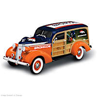 Denver Broncos 1937 Woody Wagon Sculpture