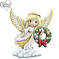 Precious Moments Porcelain Angel With Seasonal Wreaths