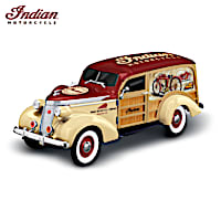 1:18-Scale Indian Motorcycle 1937 Woody Wagon Sculpture