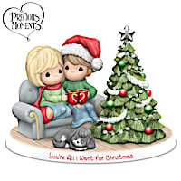 Precious Moments Holiday Couple Porcelain Figurine Lights Up