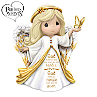 Precious Moments "God's Help" Angel Figurine With Sentiment