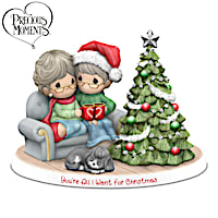 Precious Moments Holiday Couple Porcelain Figurine Lights Up