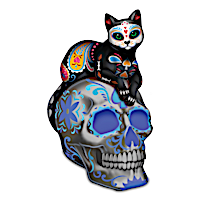 Purr-cious Loving Spirit Day of the Dead Sugar Skull Cat Figurine