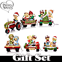 Precious Moments Merry Christmas Hayride Figurine Set