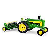 John Deere 730 Diecast Tractor And Detachable Grain Drill