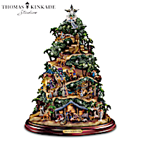 Thomas Kinkade Illuminated Musical Tabletop Nativity Tree