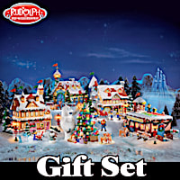 Rudolph's Christmas Town Village Set