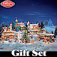 Rudolph's Christmas Town Village Set