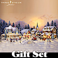 Thomas Kinkade Village Christmas Set