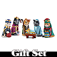 "The PURR-fect Christmas Pageant" Nativity Figurine Set