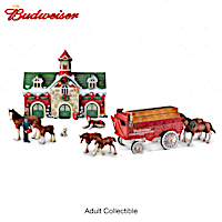 Budweiser Clydesdales Holiday Edition Lighted Sculpture Set
