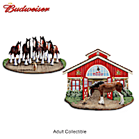 "Best Buds" Budweiser Clydesdales And Puppy Sculpture Set