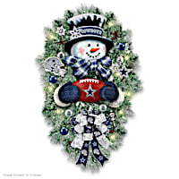 Dallas Cowboys Illuminated Snowman Wreath