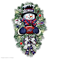 Buffalo Bills Illuminated Snowman Wreath