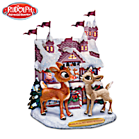 Rudolph The Red-Nosed Reindeer & Clarice Sculpture