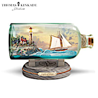 Thomas Kinkade Illuminated Ship-In-A-Bottle Sculpture